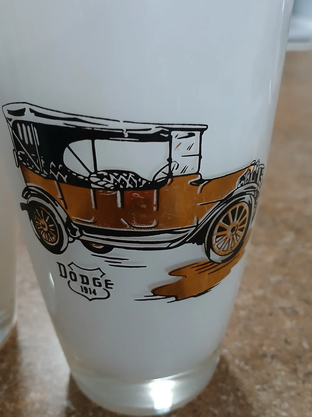 1914 Vintage Car Glassware - Set of 2